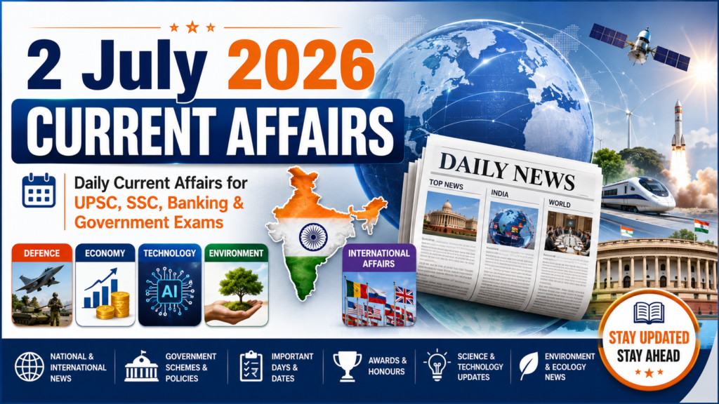 Current Affairs 02 July 2026 for Govt Exams – FindGovtJobs