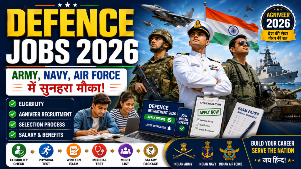Defence Jobs 2026 – How to Join Indian Army, Navy & Air Force | Agniveer Recruitment