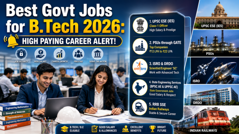 Best Govt Jobs for B.Tech 2026: High Paying Career Alert!