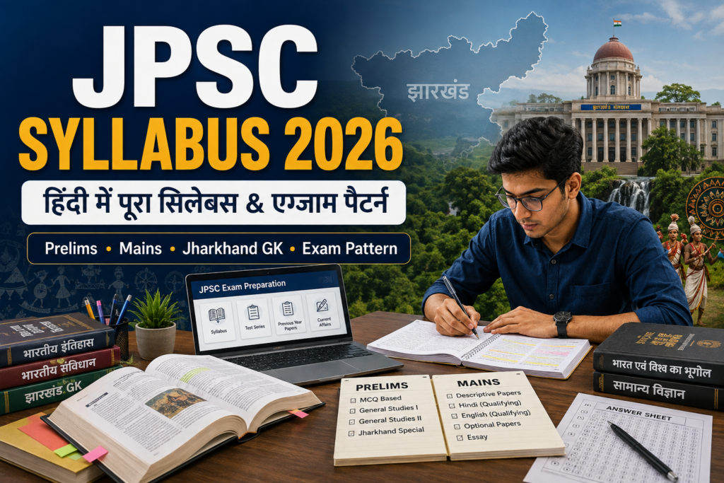 JPSC Syllabus 2026 in Hindi complete exam pattern for Prelims and Mains