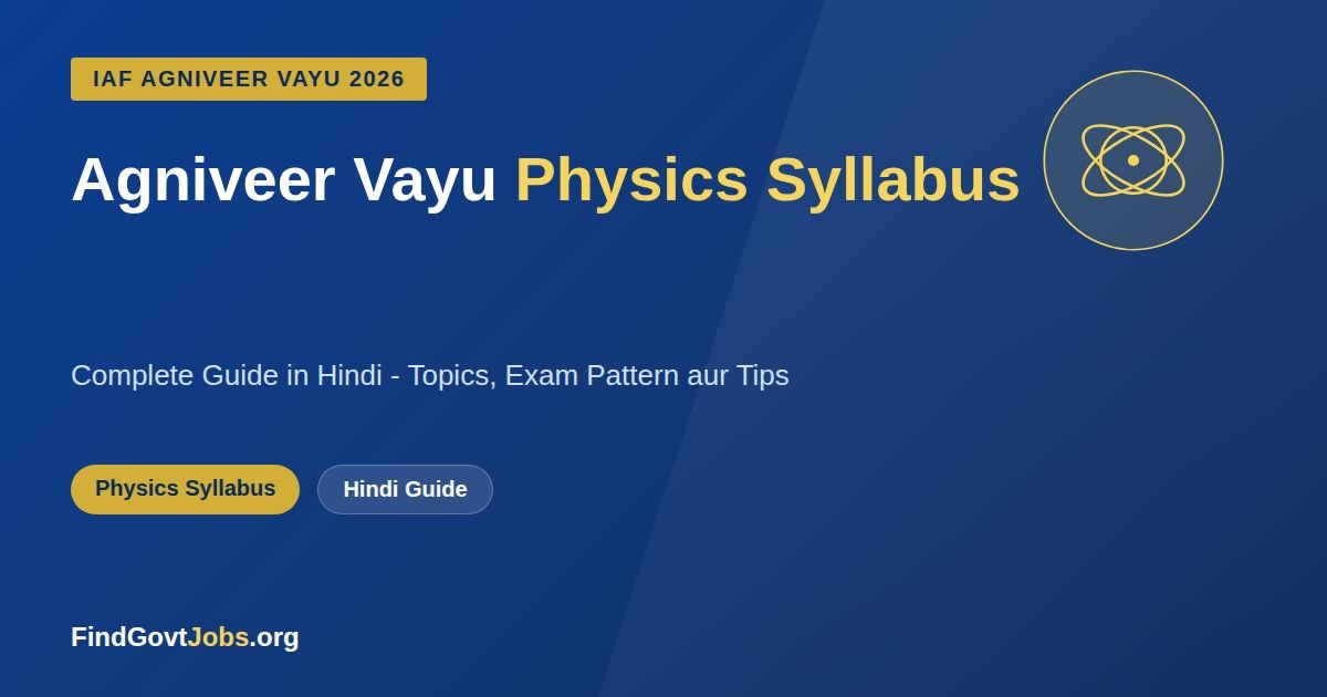 Agniveer Vayu Physics Syllabus 2026