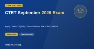 CTET September 2026 Exam Apply Online
