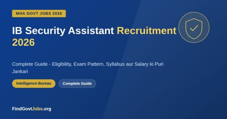 IB Security Assistant Recruitment 2026: Complete Guide