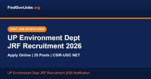 UP Environment Department JRF Recruitment 2026 notification banner