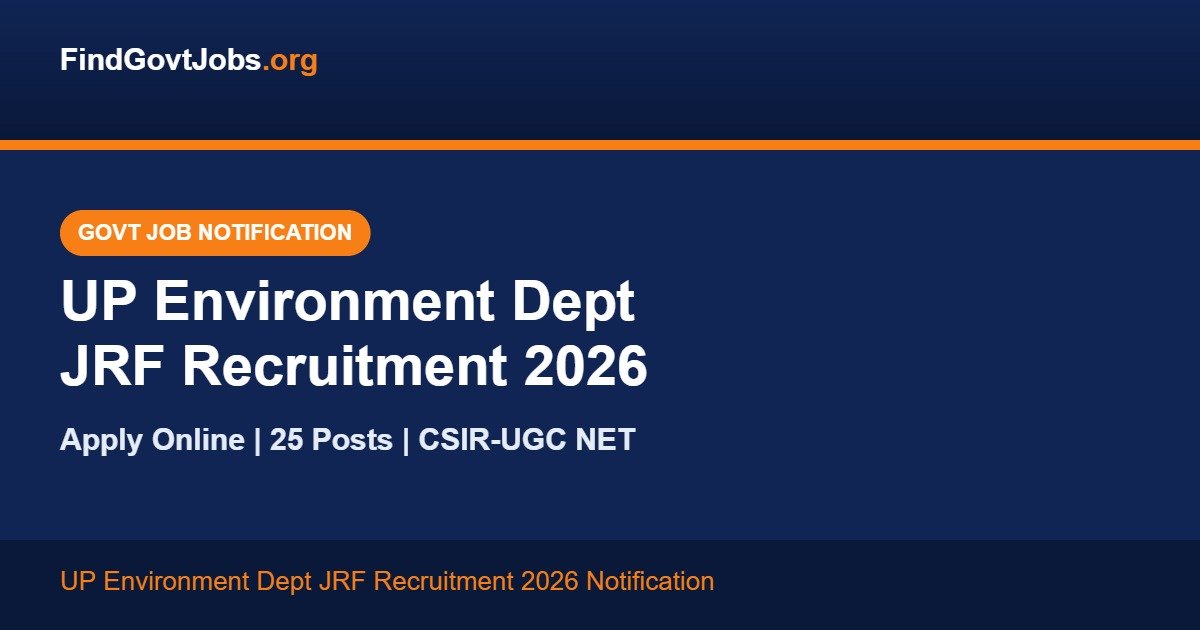 UP Environment Department JRF Recruitment 2026 notification banner