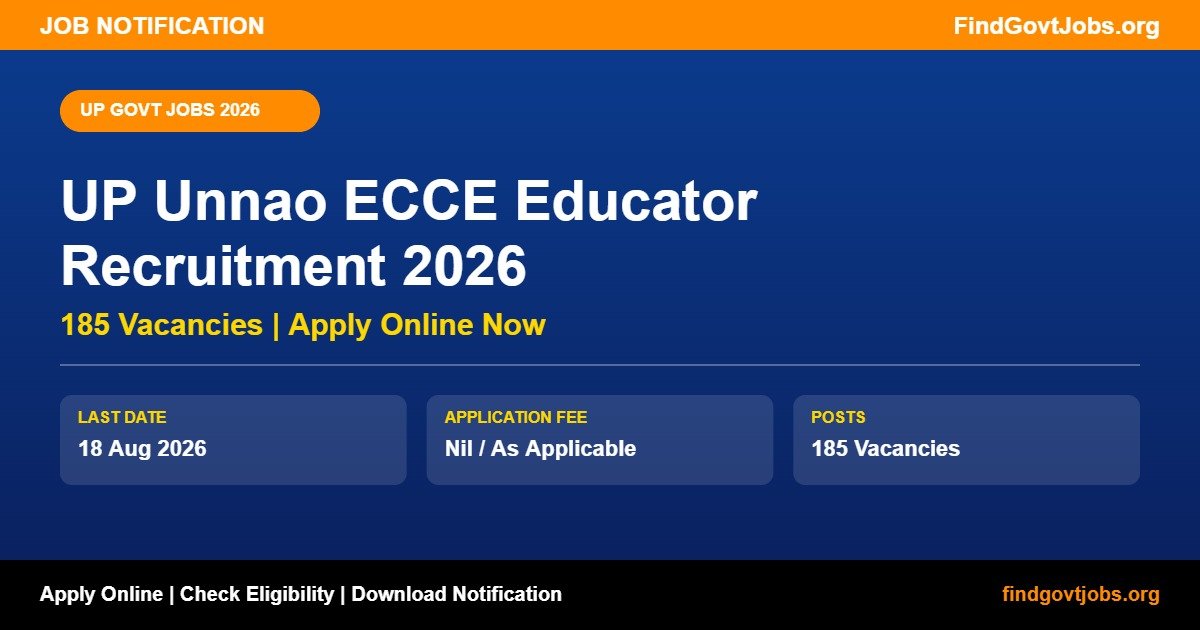 UP Unnao ECCE Educator Recruitment 2026