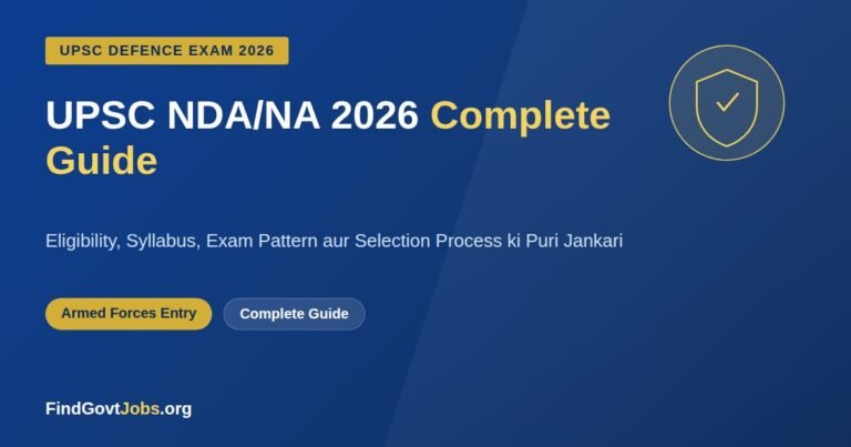 UPSC NDA/NA 2026: Eligibility, Syllabus & Exam Pattern