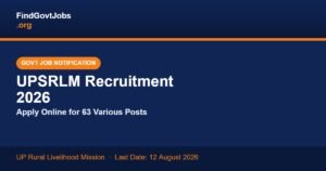 UPSRLM Recruitment 2026 Apply Online for 63 Various Posts