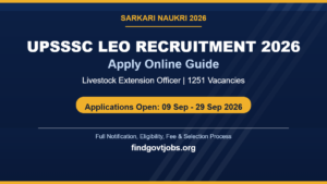 UPSSSC LEO Recruitment 2026 Apply Online Banner