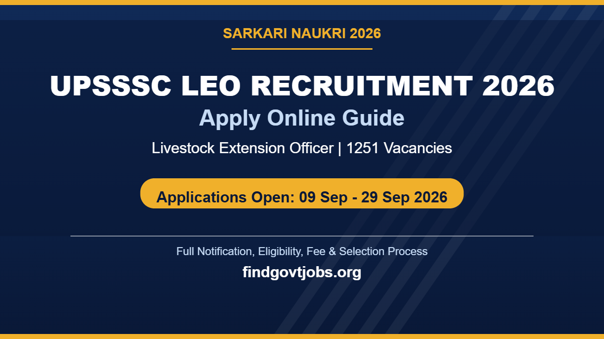UPSSSC LEO Recruitment 2026 Apply Online Banner