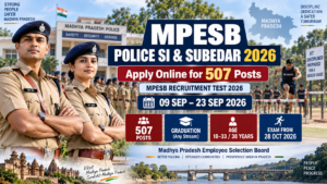 MPESB Police SI and Subedar Recruitment 2026 Apply Online for 507 Posts