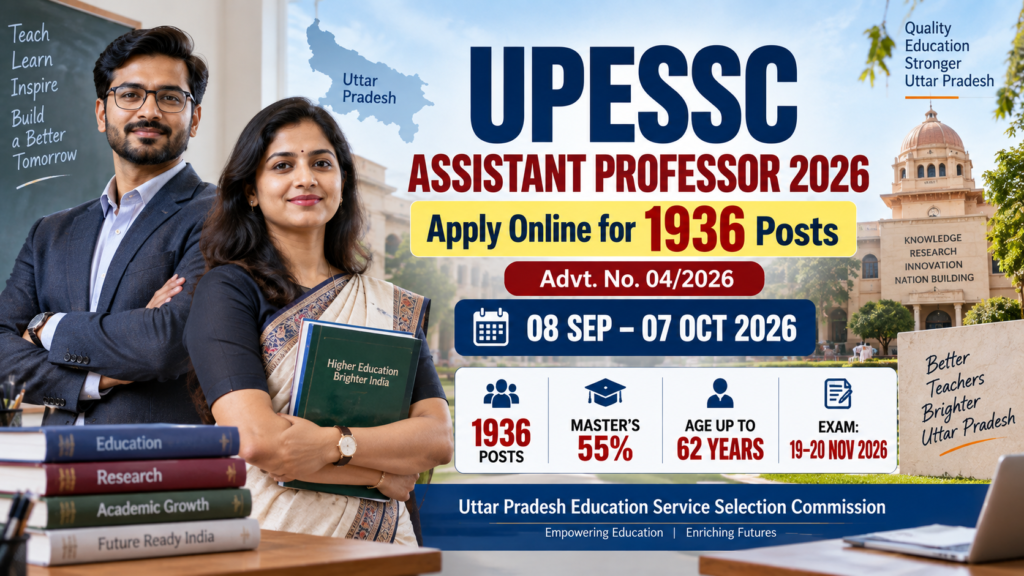 UPESSC Assistant Professor Recruitment 2026 Apply Online for 1936 Posts