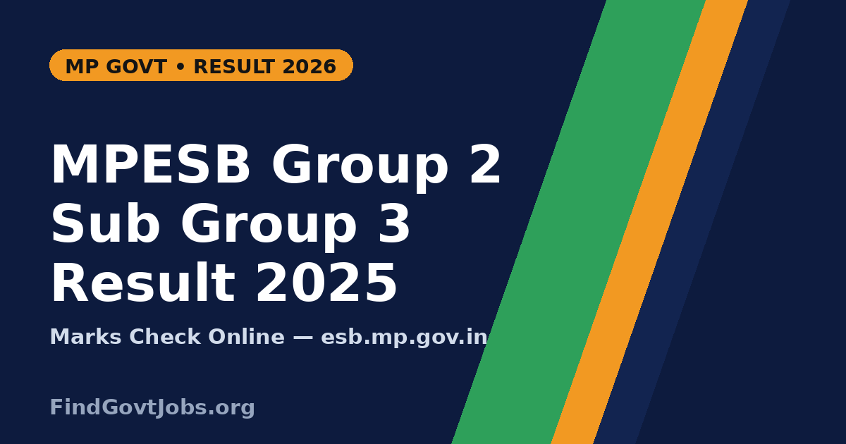 MPESB Group 2 Sub Group 3 Result 2025 - marks check banner