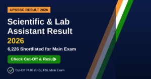 UPSSSC Scientific Lab Assistant Result 2026 Cut-Off Banner