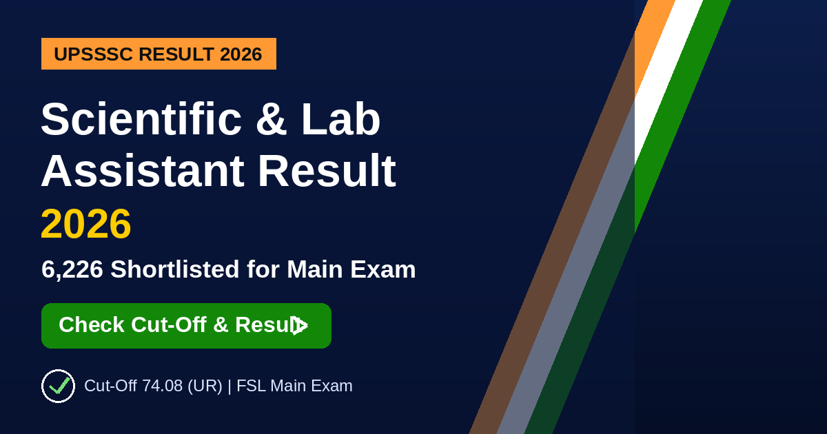 UPSSSC Scientific Lab Assistant Result 2026 Cut-Off Banner